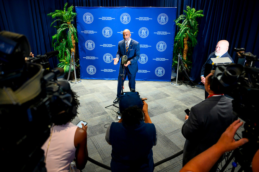 Chancellor James Martin II at press conference