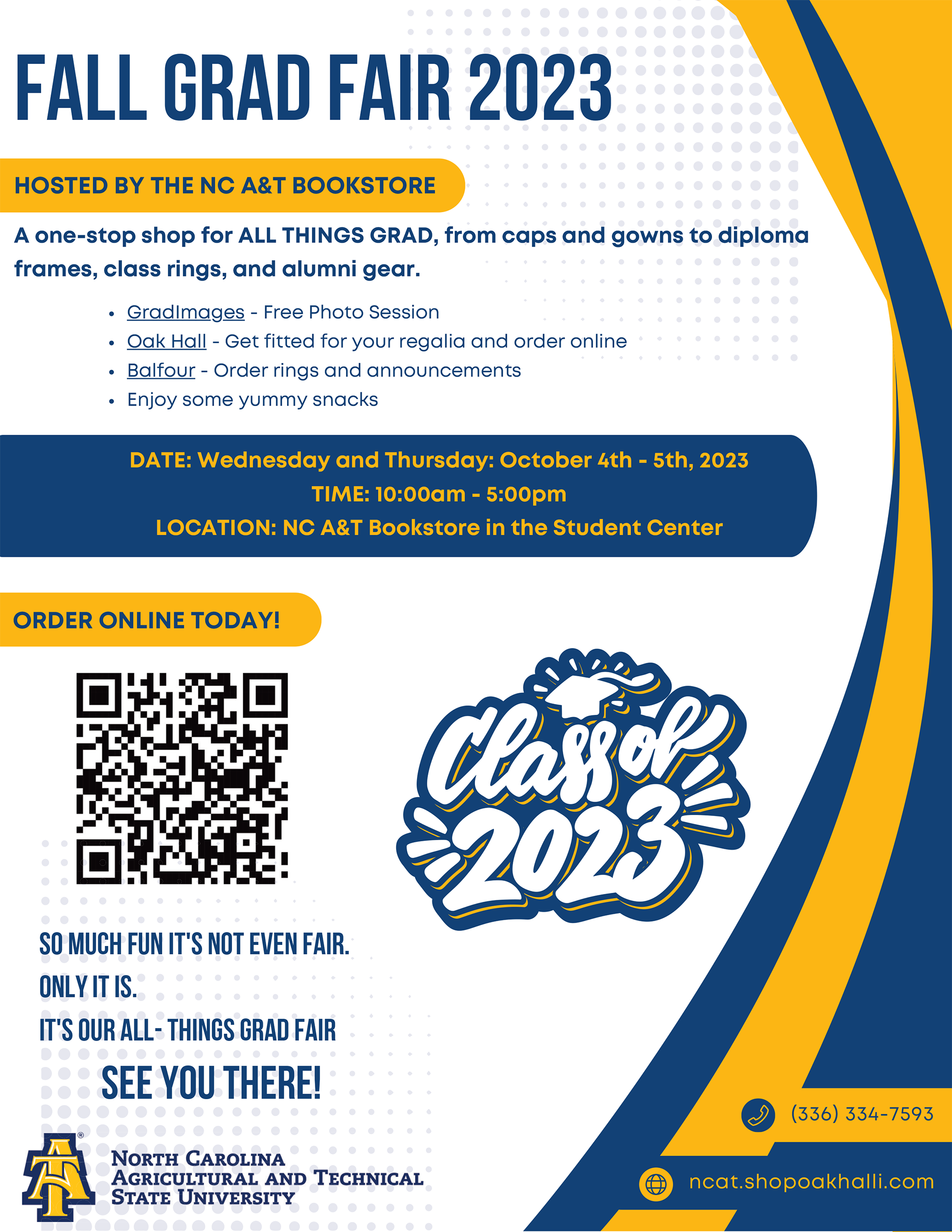 Fall Grad Fair 2023 flyer with QR code