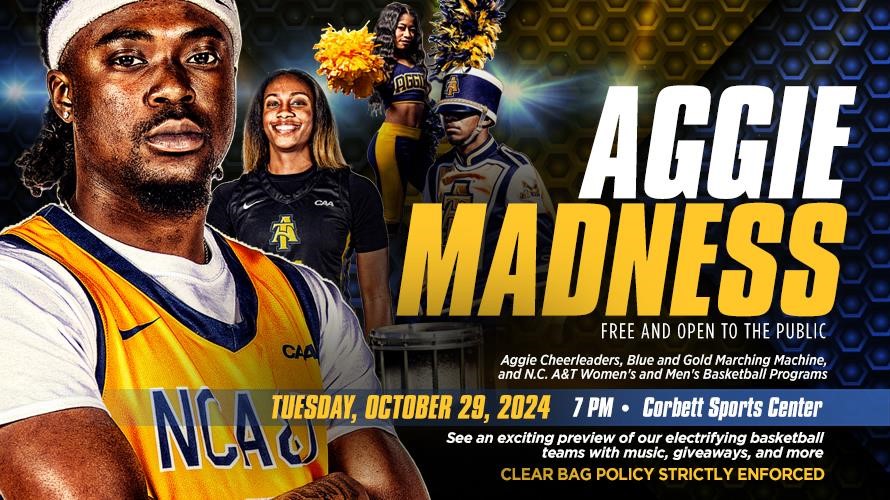 flyer for aggie madness basketball event