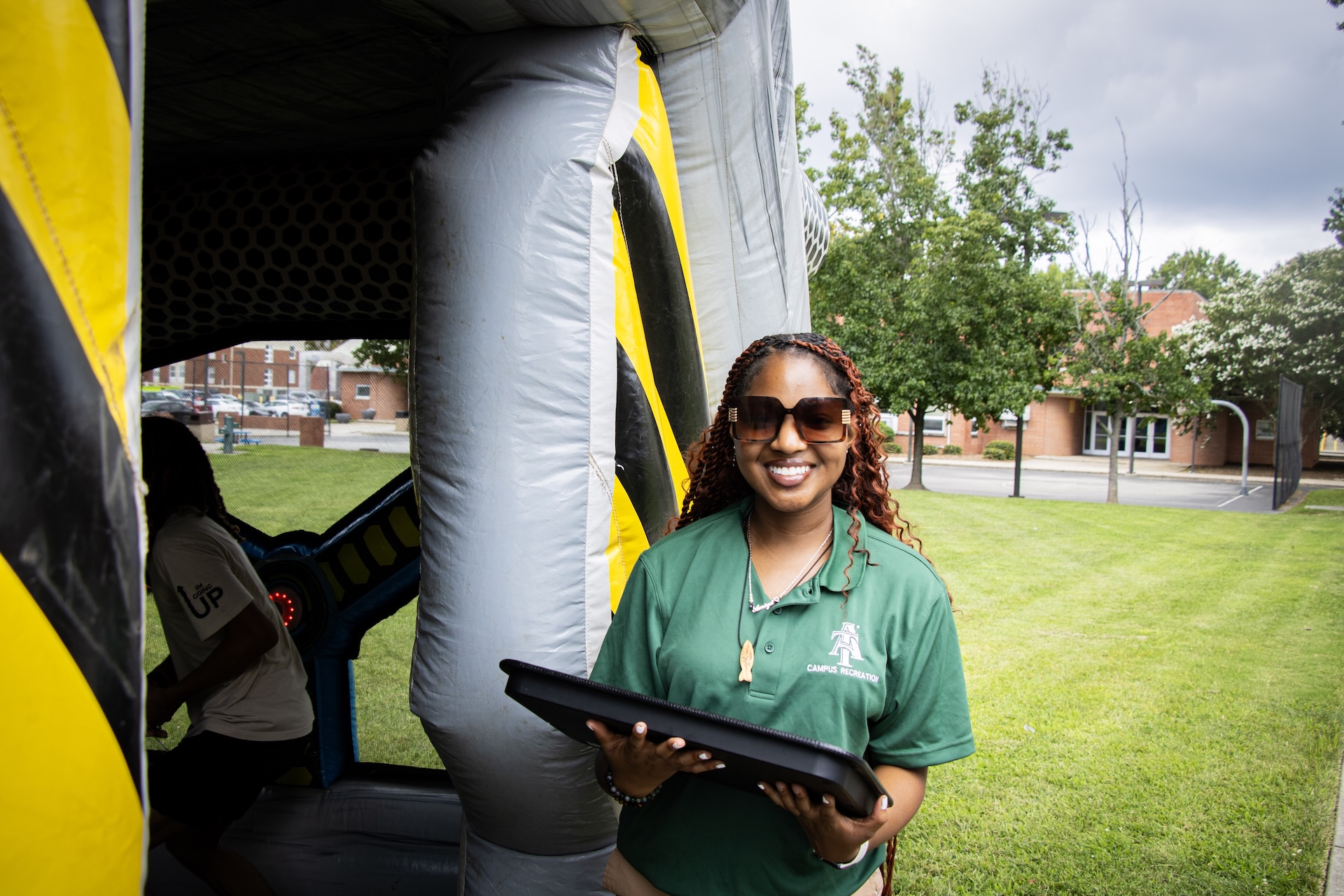 Campus Recreation student employee smiling
