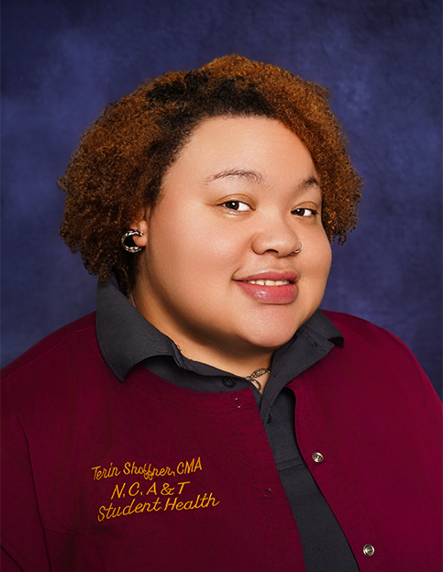 CMA Shoffner in a professional photo in scrubs