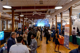 Image of NCA&T students interacting with Corporate recruiters.