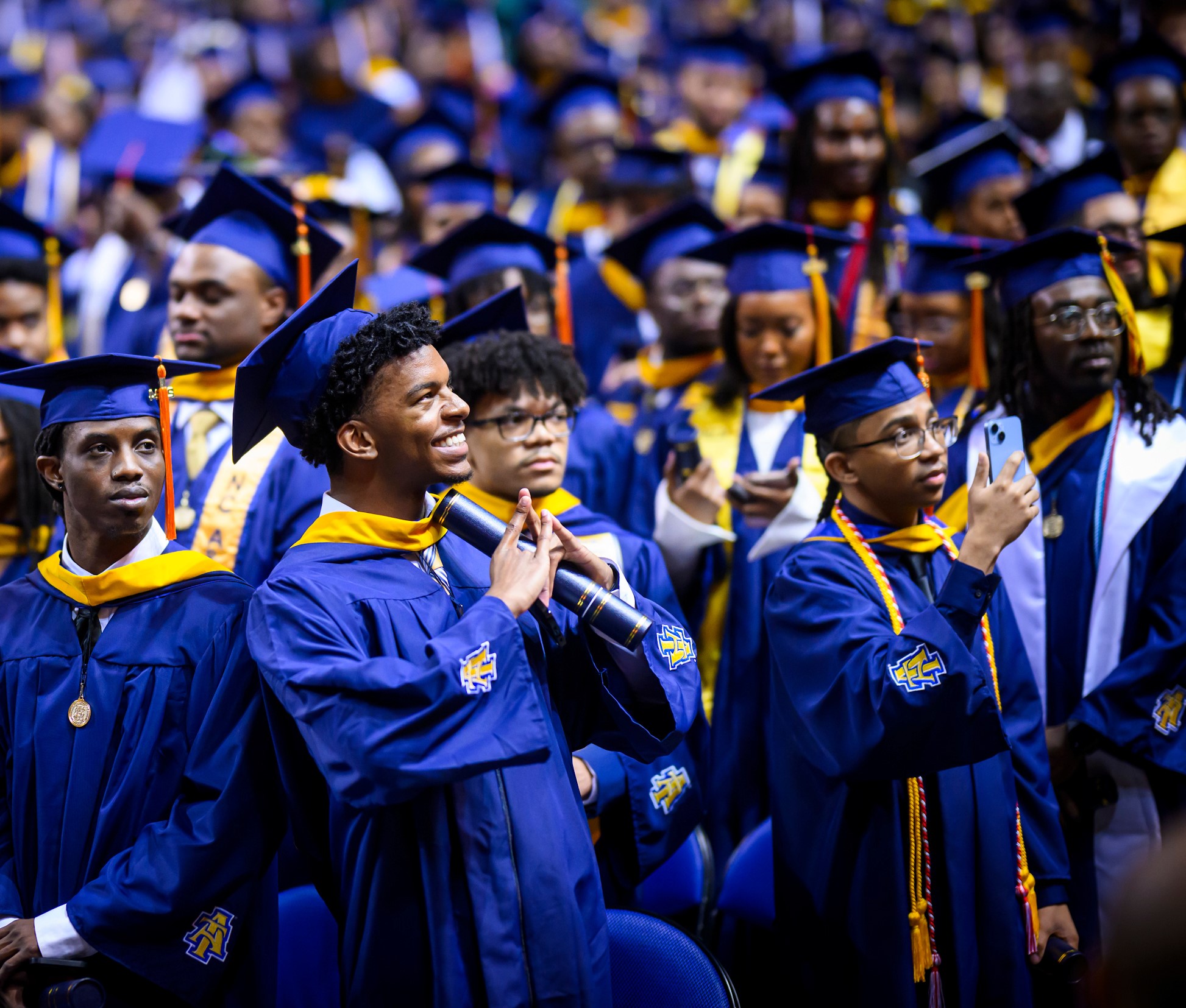 A sea of graduates at the Fall 2024 commencement ceremonies.