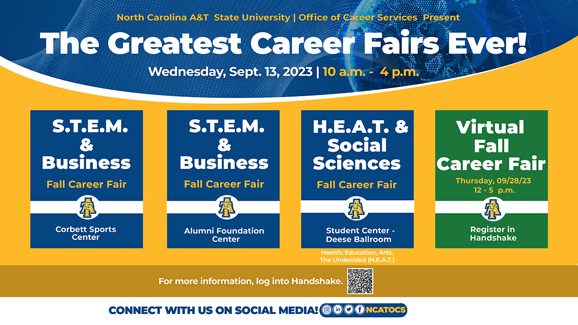 Career fair categories and locations